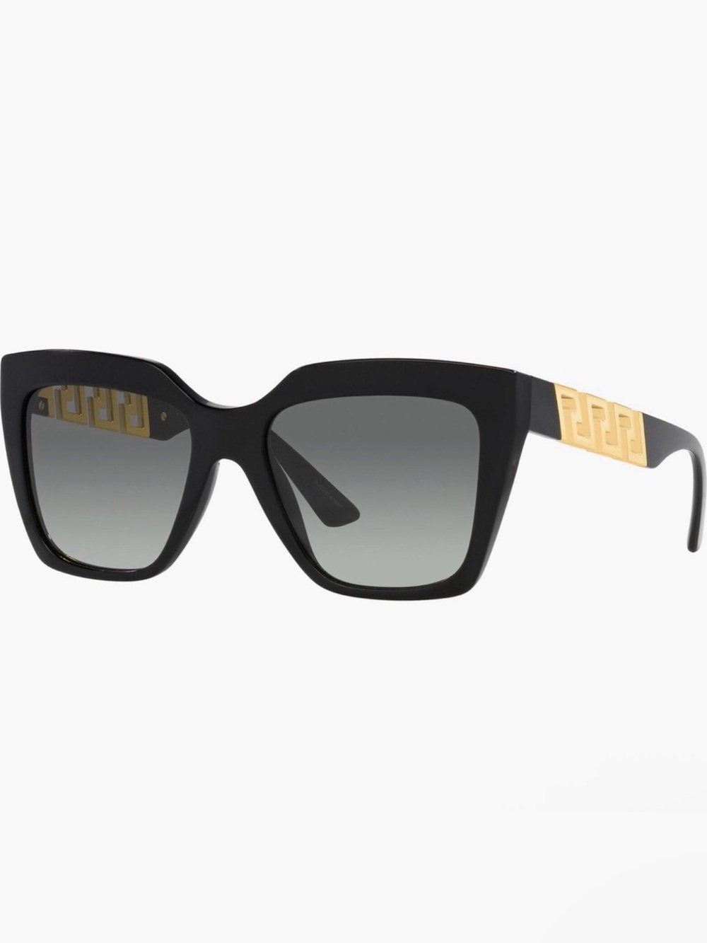 Versace Black Cat-Eye Sunglasses with Gold Accents
